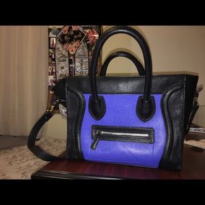 Large Smile Bag - Black and Blue